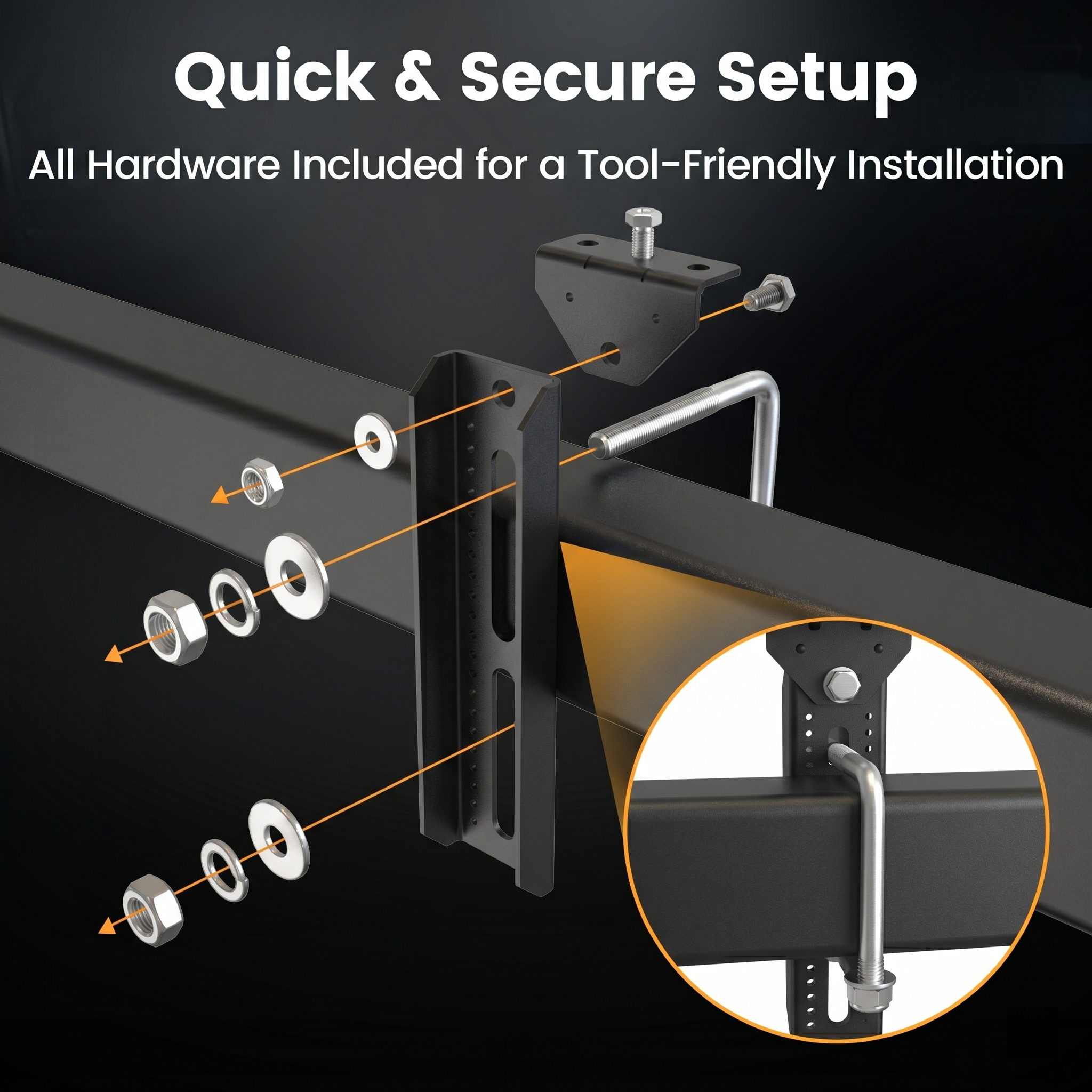 Wellmax 10" Heavy Duty Boat Trailer Bunk Brackets, 4-Pack | Galvanized Steel with E-Coating & Dacromet Hardware | Swivel Top | Fits 3x3, 2x3, 1.5x3 Crossmembers | For Deep-V Hulls & 2x6 Bunk Boards
