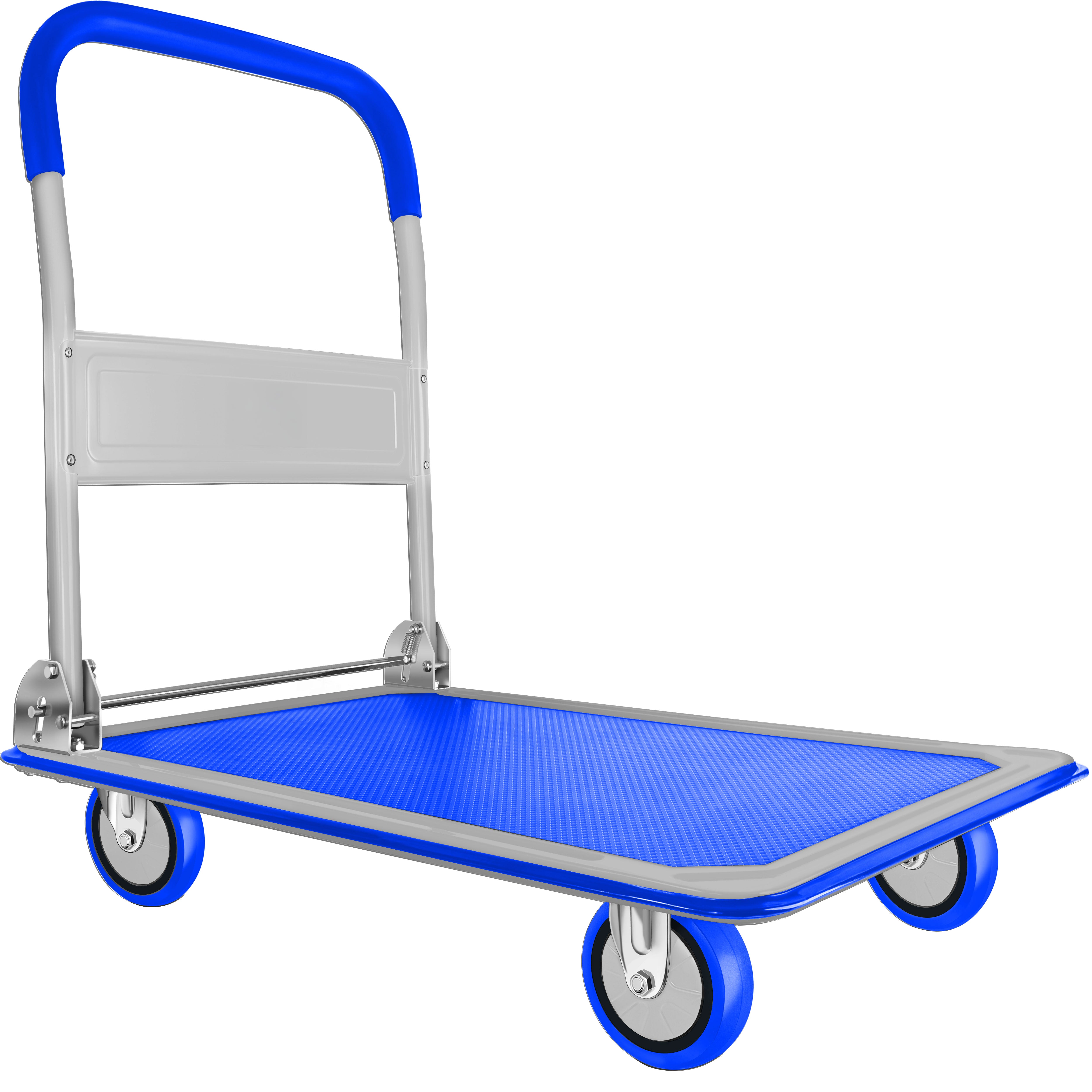 Push Cart Dolly by Wellmax, Moving Platform Hand Truck, Foldable for Easy Storage and 360 Degree Swivel Wheels with 660lb Weight Capacity, Yellow Color