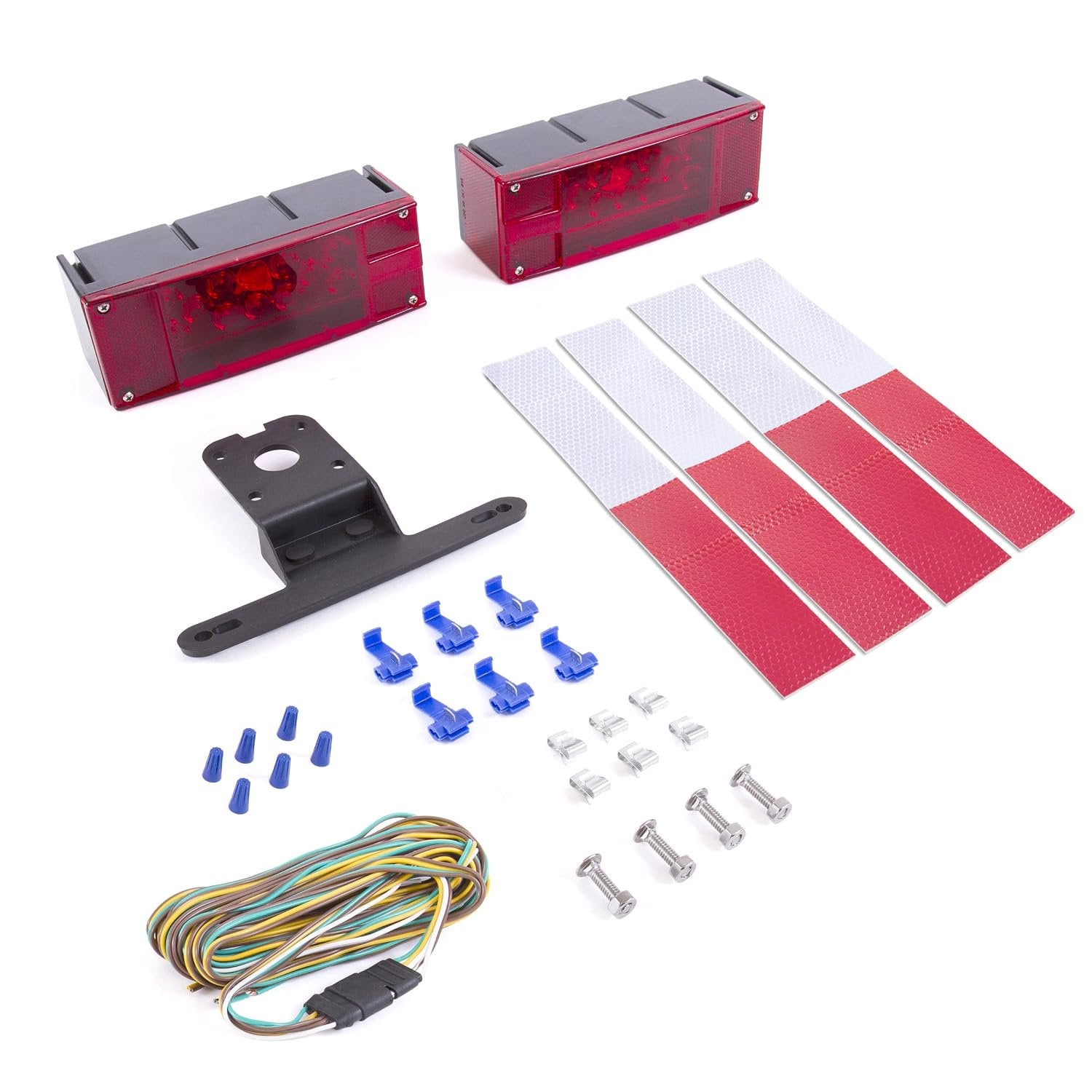 Wellmax 12V LED Trailer Lights Kit, Submersible Tail Lights for RV, Marine, Boat, Trailer Over 80 inches
