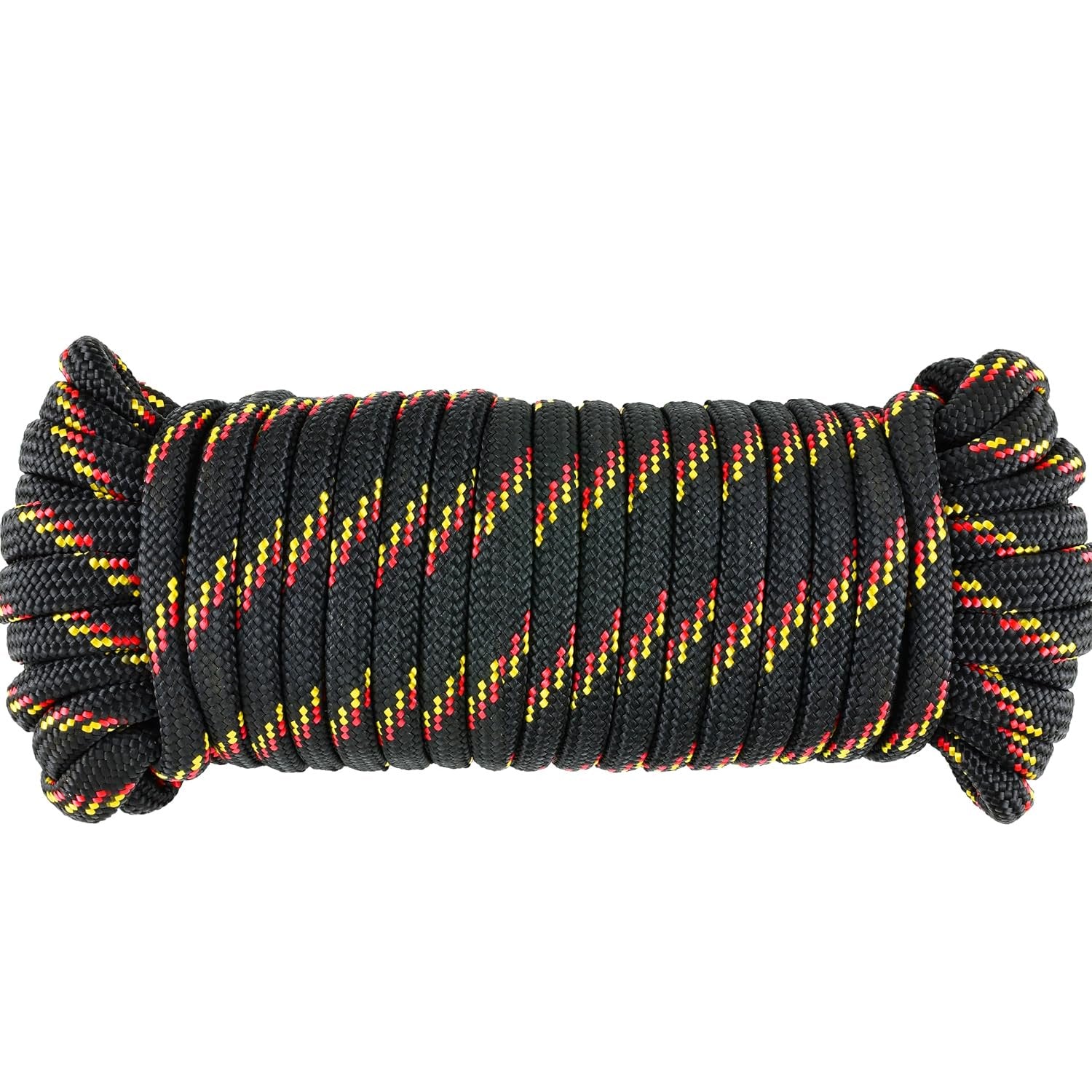 Wellmax Diamond Braid Nylon Rope – Extra Thick All Purpose Braided Flag Line Utility Line with Shock Absorption – UV Resistant, High Strength & Weather Resistant - 3/8" X 50FT