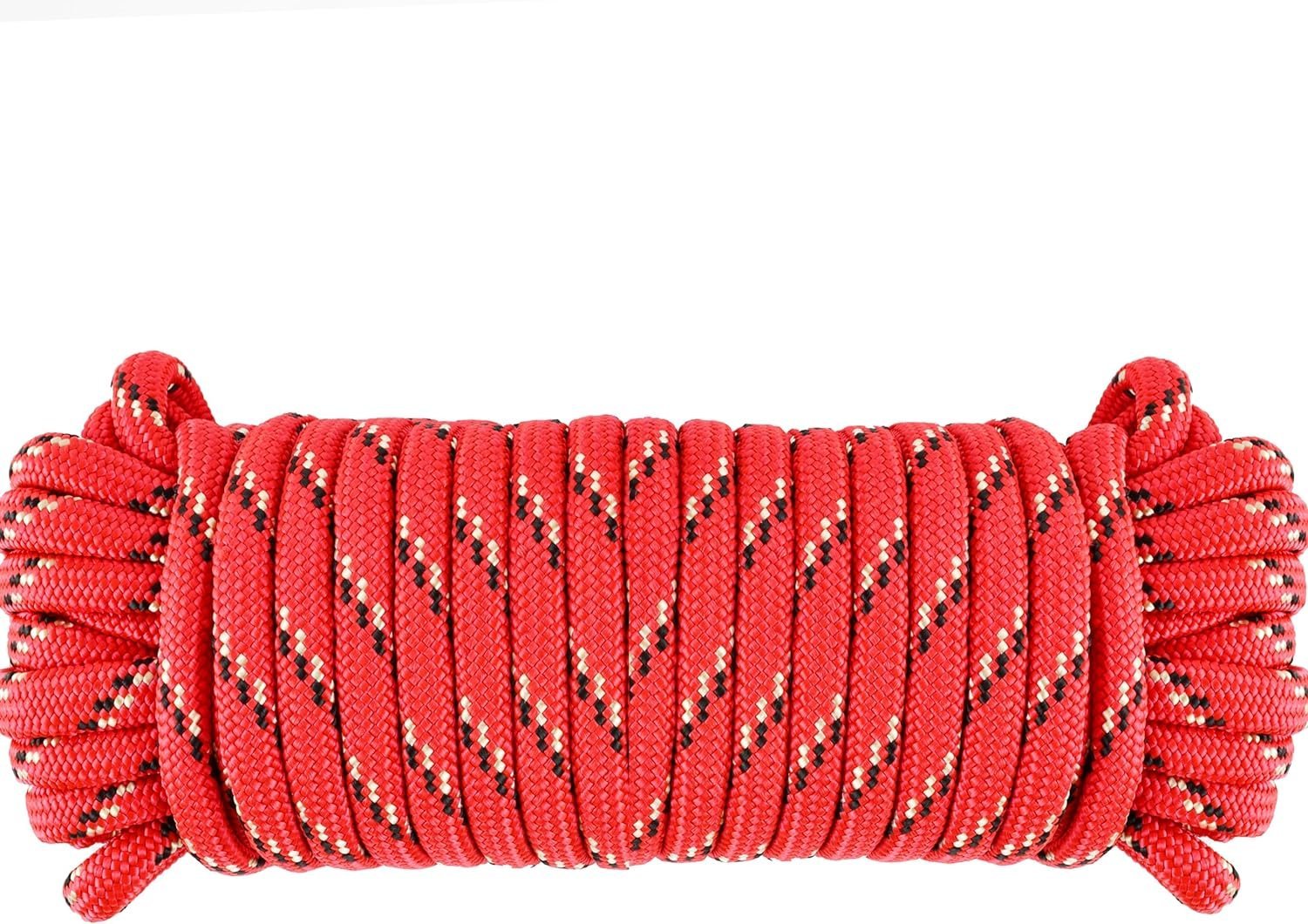 Wellmax Diamond Braid Nylon Rope – Extra Thick All Purpose Braided Flag Line Utility Line with Shock Absorption – UV Resistant, High Strength & Weather Resistant - 3/8" X 50FT