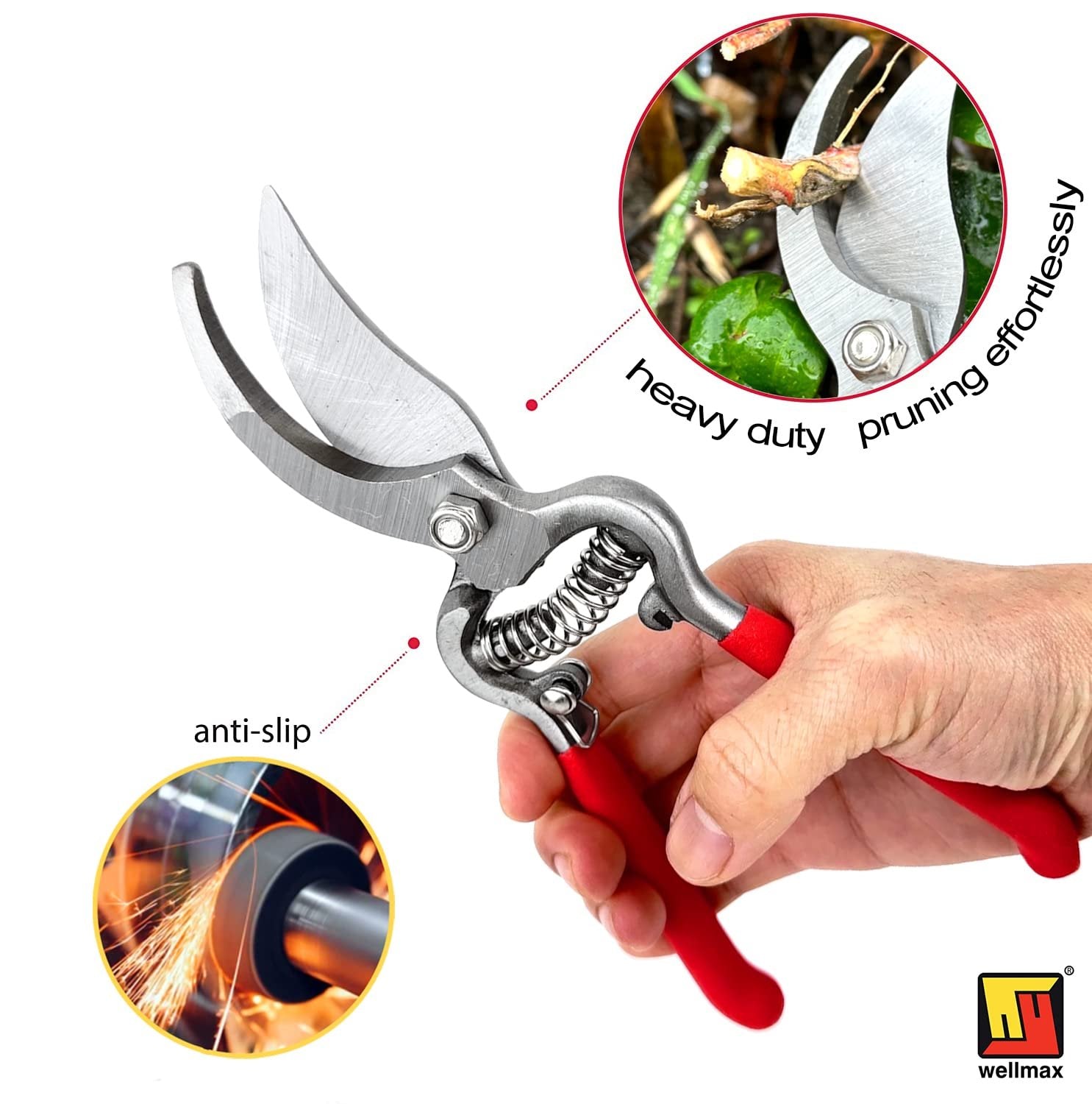Wellmax Garden Tools Set of 12 with Gardening Gloves, Pruning Shear and 7 Piece Stainless Steel Hand Digging Tool Heavy Duty kit