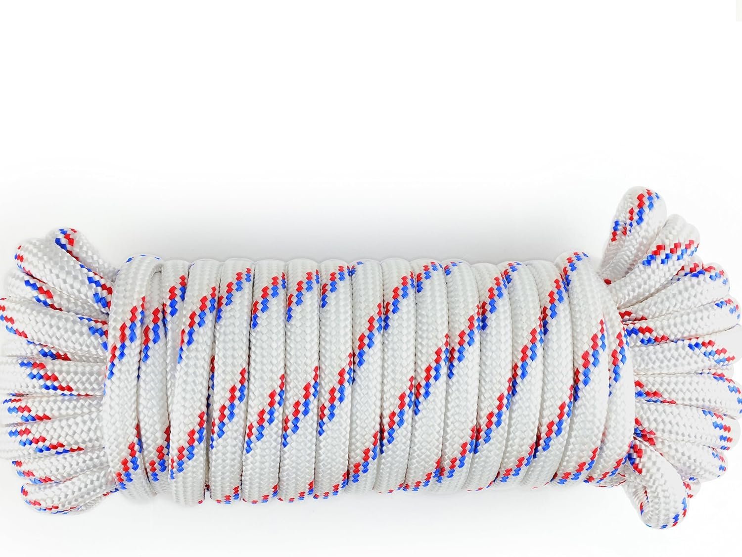 Wellmax Diamond Braid Nylon Rope – Extra Thick All Purpose Braided Flag Line Utility Line with Shock Absorption – UV Resistant, High Strength & Weather Resistant - 3/8" X 50FT