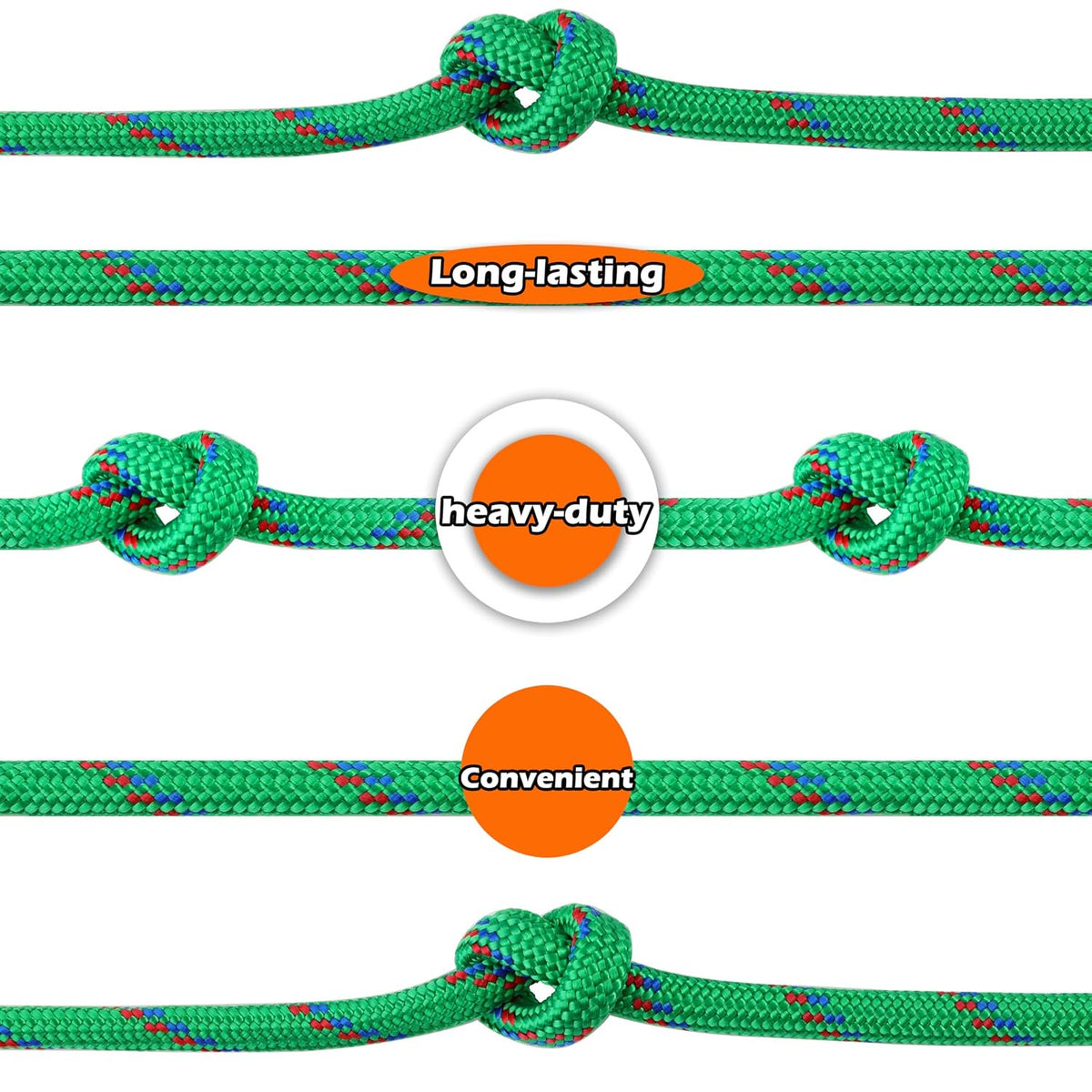 Wellmax Diamond Braid Nylon Rope – Extra Thick All Purpose Braided Flag Line Utility Line with Shock Absorption – UV Resistant, High Strength & Weather Resistant - 3/8" X 50FT