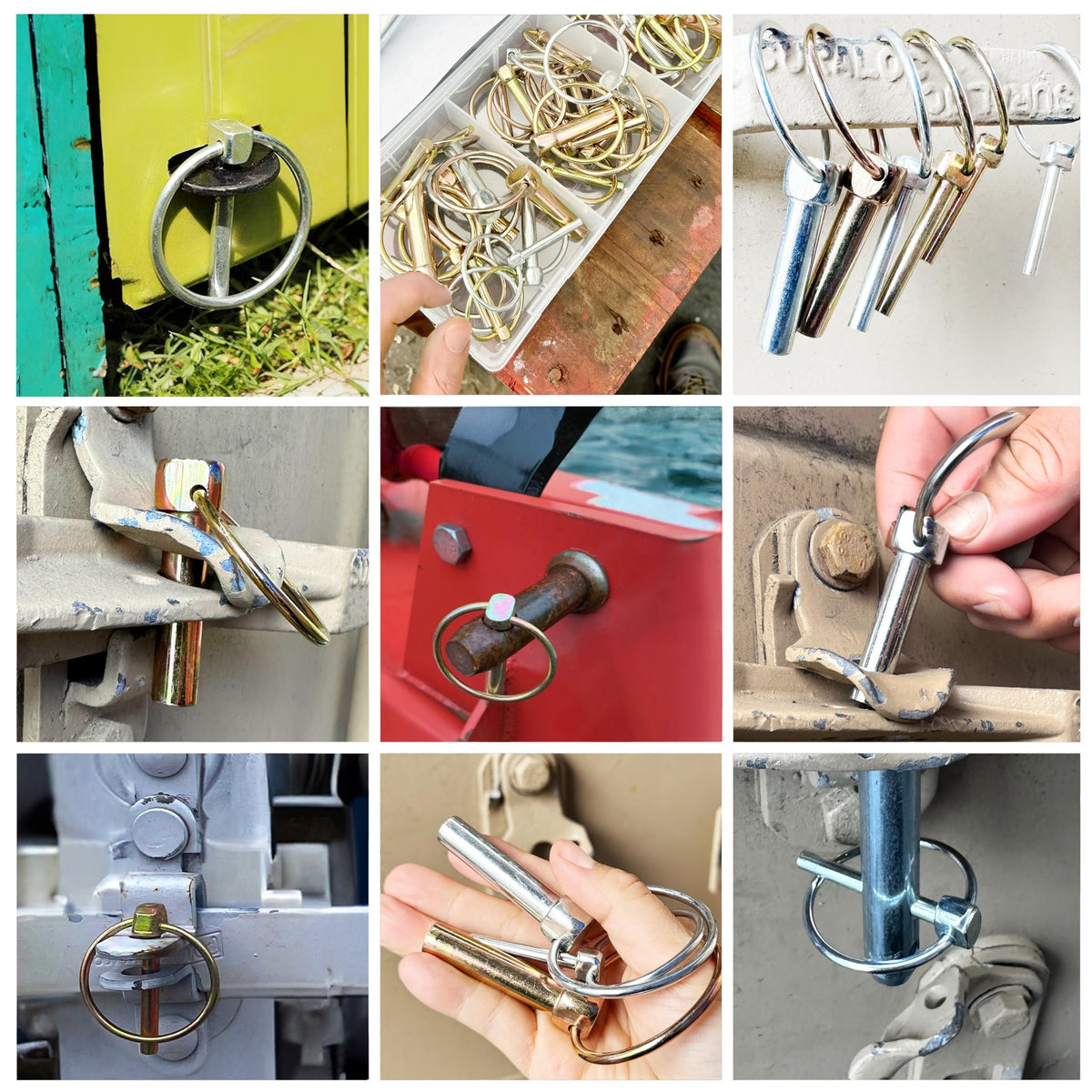 Wellmax 36 Pcs Lynch Pin Assortment in 3/16", 1/4", 5/16" and 7/16" Diameter Zinc-Plated Heavy Duty Safety Pins