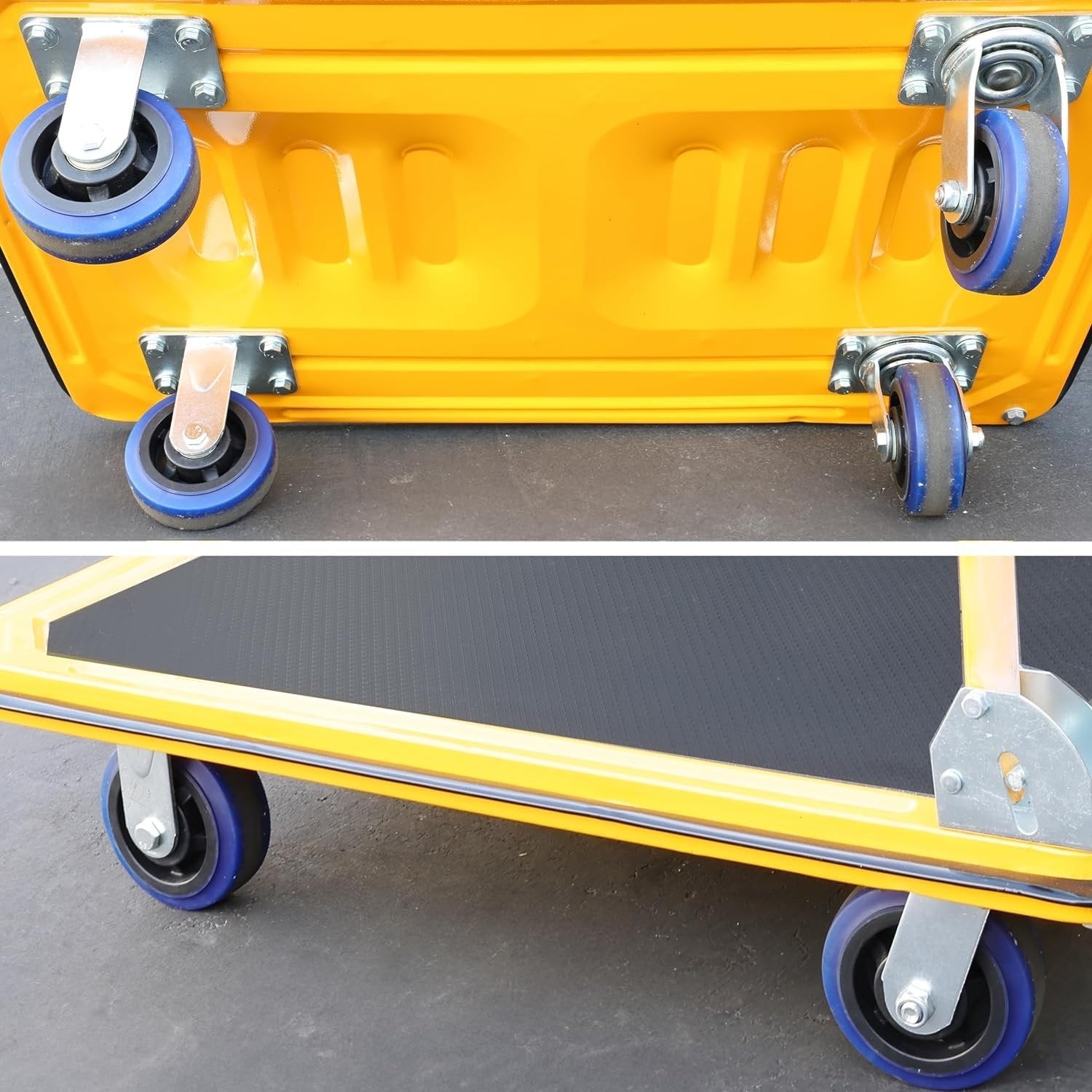 Wellmax 5" Replacement Wheels for 660lb/300kg Push Cart - Silent, Heavy Duty and Durable (Set of 4, Black)