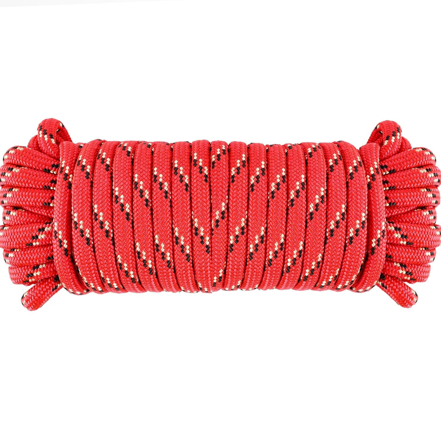 Wellmax Diamond Braid Nylon Rope – Extra Thick All Purpose Braided Flag Line Utility Line with Shock Absorption – UV Resistant, High Strength & Weather Resistant - 3/8" X 50FT