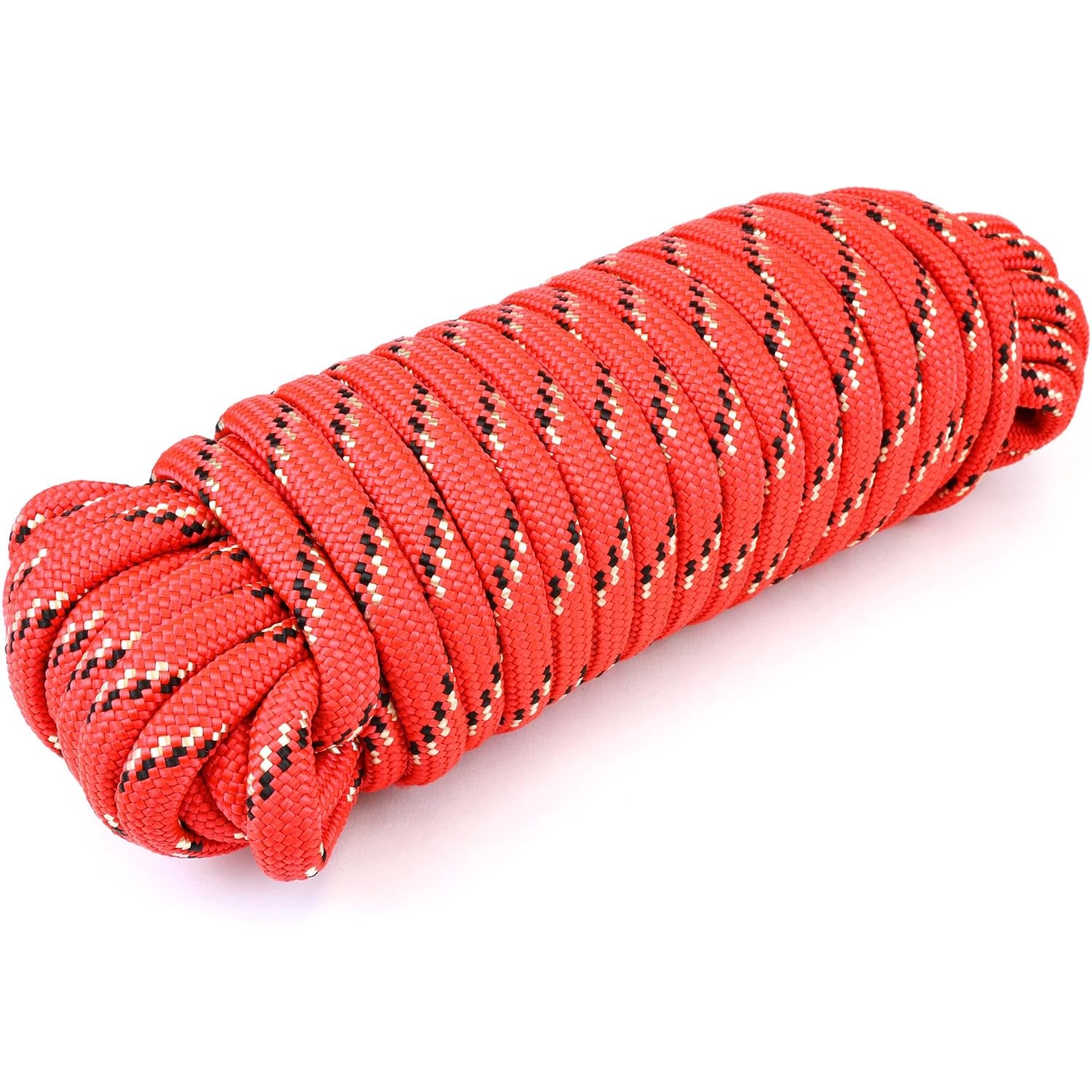Wellmax Diamond Braid Nylon Rope – Extra Thick All Purpose Braided Flag Line Utility Line with Shock Absorption – UV Resistant, High Strength & Weather Resistant - 3/8" X 50FT