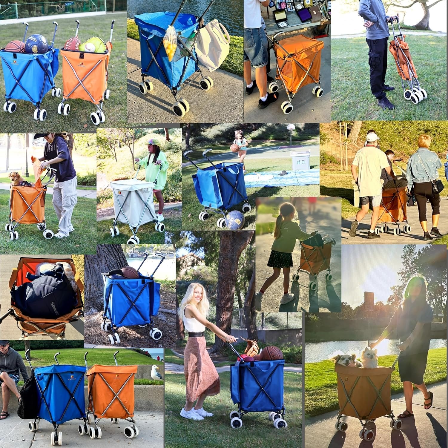 Wellmax WM99100 Series Folding Shopping Cart with Wheels, Grocery Cart with Removable Canvas with Cover, Lightweight Utility Cart for Groceries and Laundry - Holds up to 120 lbs