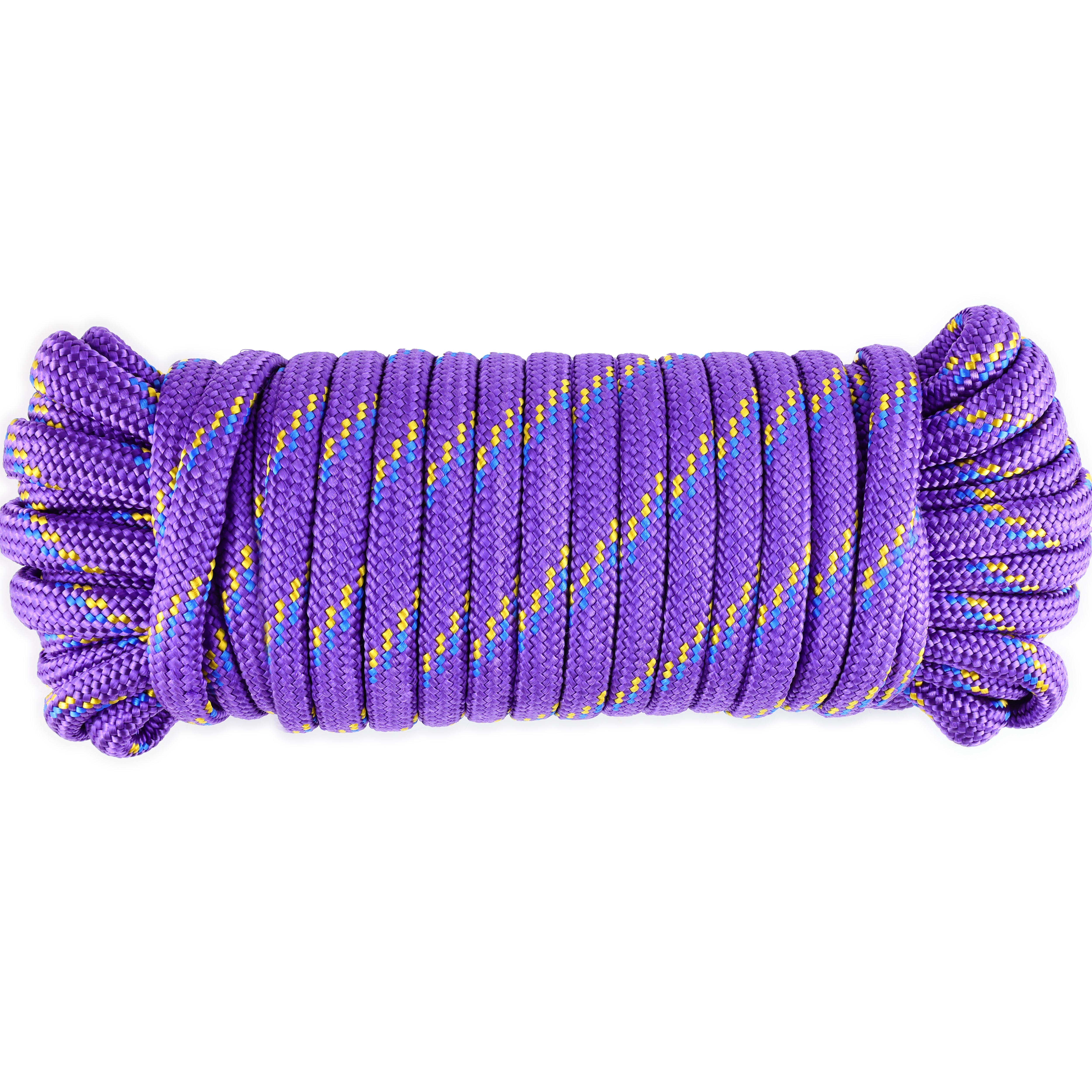 Wellmax Diamond Braid Nylon Rope – Extra Thick All Purpose Braided Flag Line Utility Line with Shock Absorption – UV Resistant, High Strength & Weather Resistant - 3/8" X 50FT