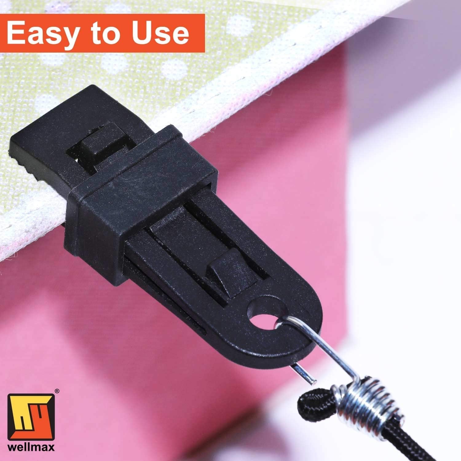 Wellmax Heavy Duty Tarp Clips 12 Pieces, Multi-Purpose Awning Clamps Set with Strong Lock Grip for Holding Up Tarp, Canopy, Sun Shade, Car Cover, Boat Cover and Pool Cover