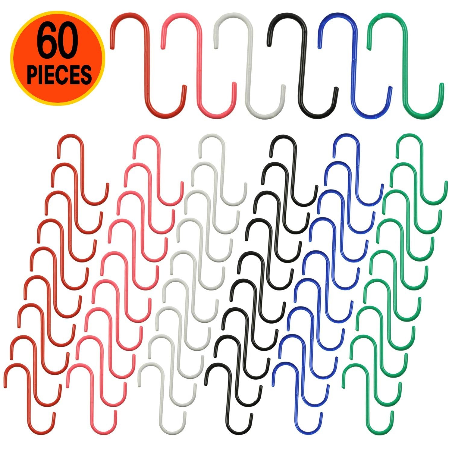 plant hanging s hooks Wellmax S Hooks for Hanging, Heavy Duty S Shaped Hooks, Colored Metal