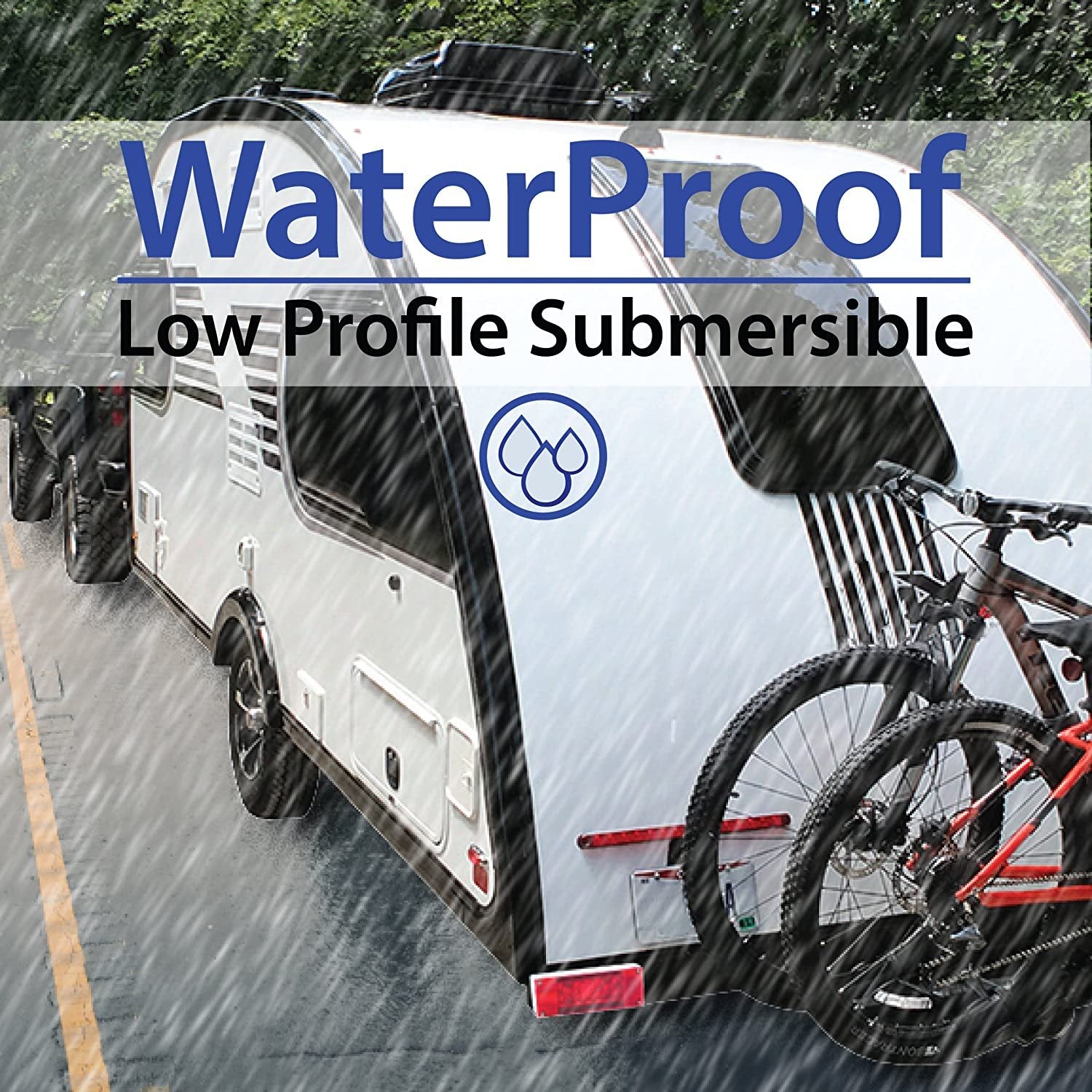 Wellmax 12V LED Trailer Lights Kit, Attachable Tail Lights for RV, Marine, Boat, Trailer, Camper, Low Profile Submersible and Waterproof