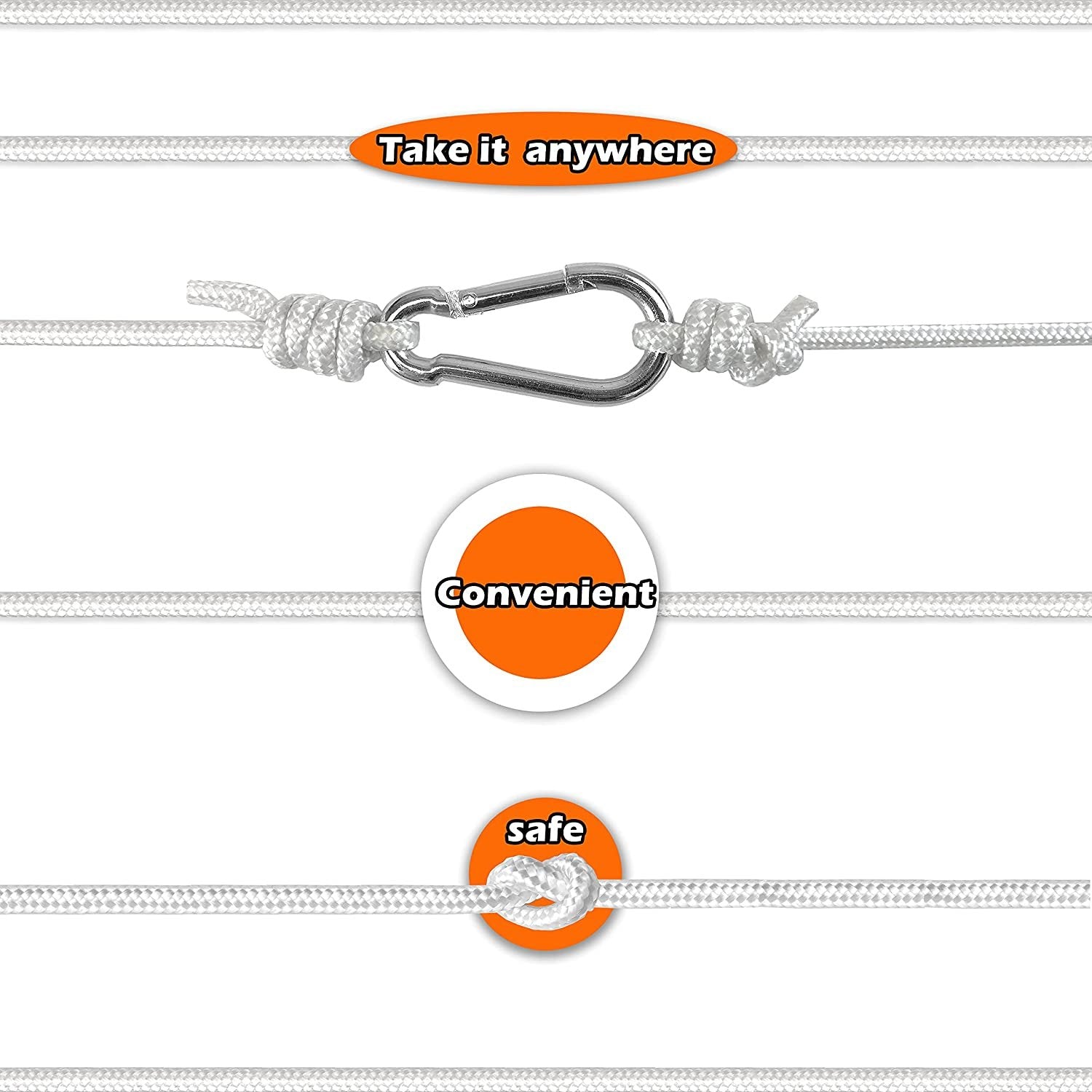 Wellmax Diamond Braided Polypropylene Rope with UV Treatment and Weather Resistant, 4 Pack 3/16 inch x 50ft Multi-Color