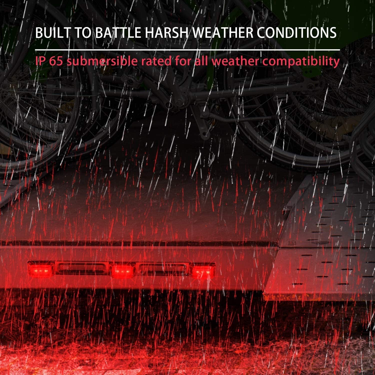 9 LED ID Light Bar and Trailer Lights Set of 4, Waterproof and Submersible Clearance and License Plate Markers, Red Taillights for Rear and Side of Truck, Boat, Camper, Pickup, RV, Surface Mount