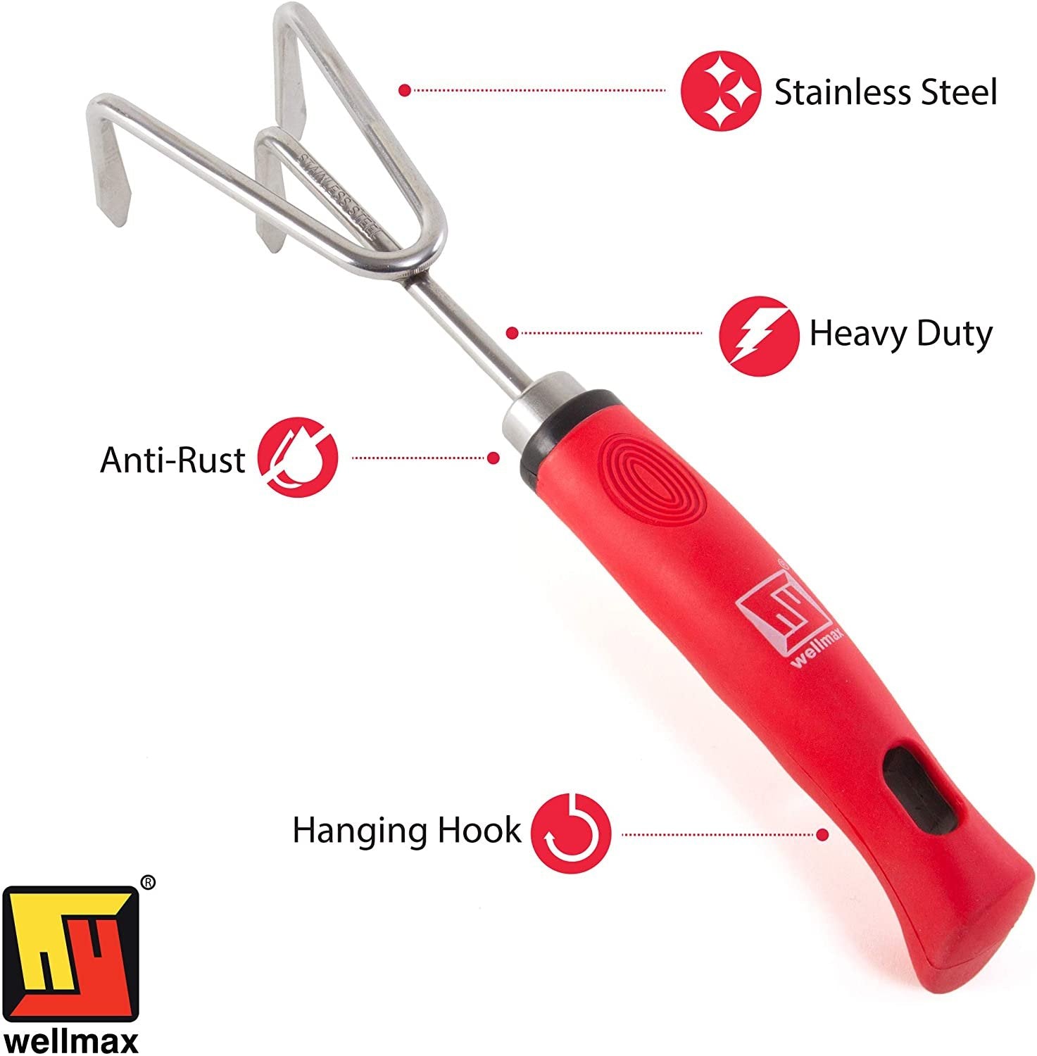 Wellmax Garden Tools Set of 12 with Gardening Gloves, Pruning Shear and 7 Piece Stainless Steel Hand Digging Tool Heavy Duty kit