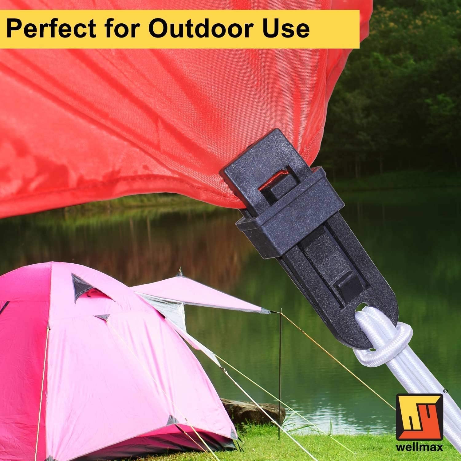 Wellmax Heavy Duty Tarp Clips 12 Pieces, Multi-Purpose Awning Clamps Set with Strong Lock Grip for Holding Up Tarp, Canopy, Sun Shade, Car Cover, Boat Cover and Pool Cover