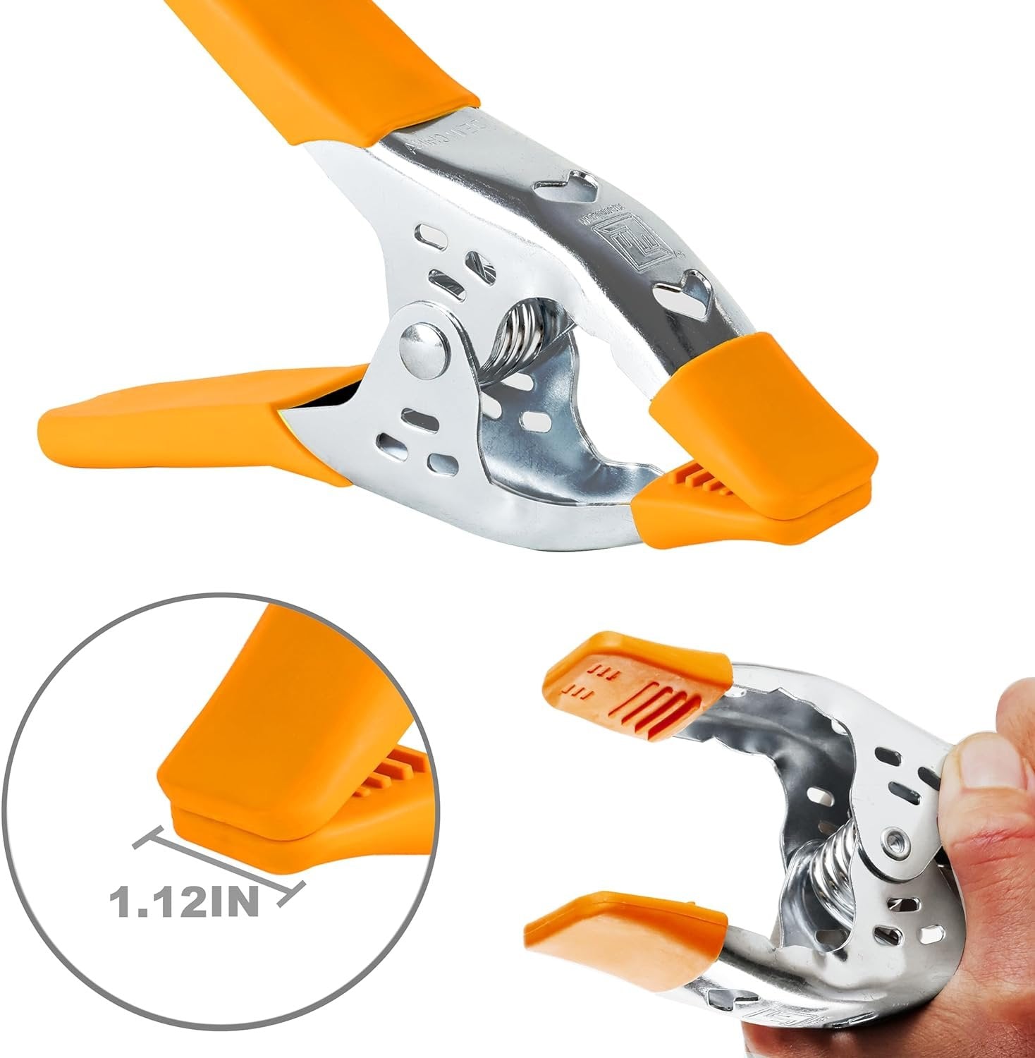 Wellmax 18PC Heavy Duty Spring Clamps Set - Large Metal Clamps for Woodworking, Photo Booth, and More - Includes 10pc 2in, 8pc 6in Clamps