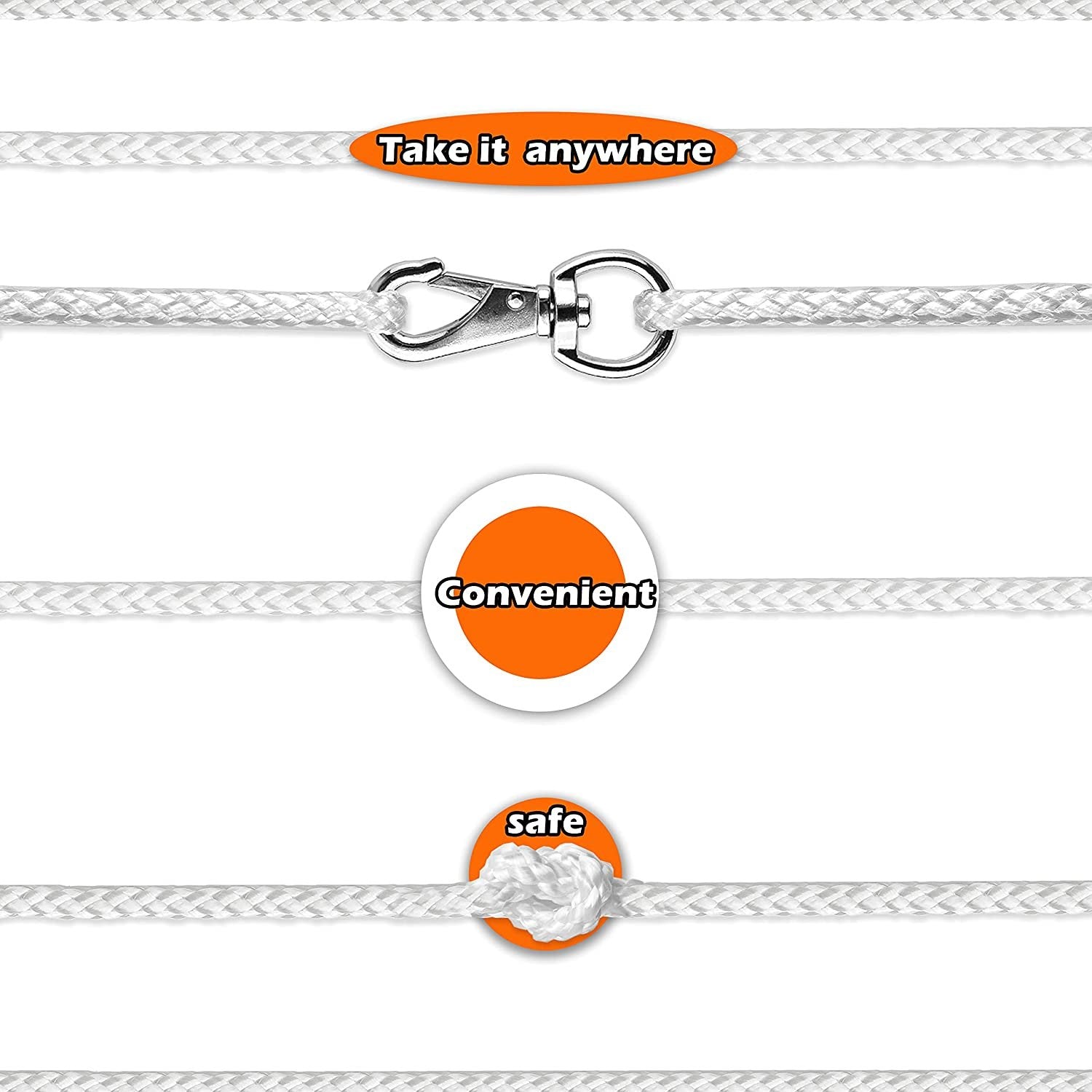 Wellmax Diamond Braided Polypropylene Rope with UV Treatment and Weather Resistant, 4 Pack 3/16 inch x 50ft Multi-Color