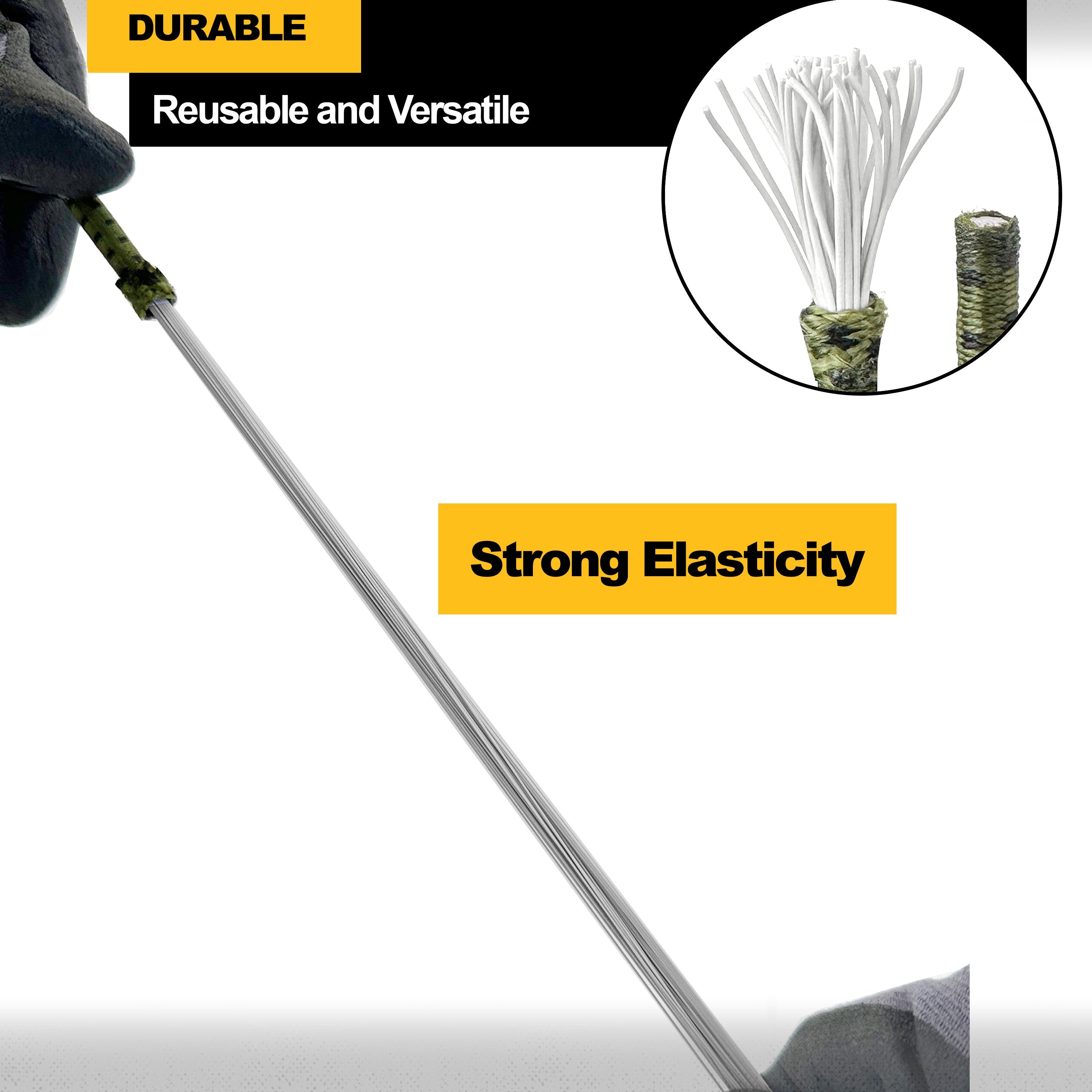 6 inch 100 Piece Heavy Duty 5mm Ball Bungee Canopy Cord by Wellmax, Green Camo Color