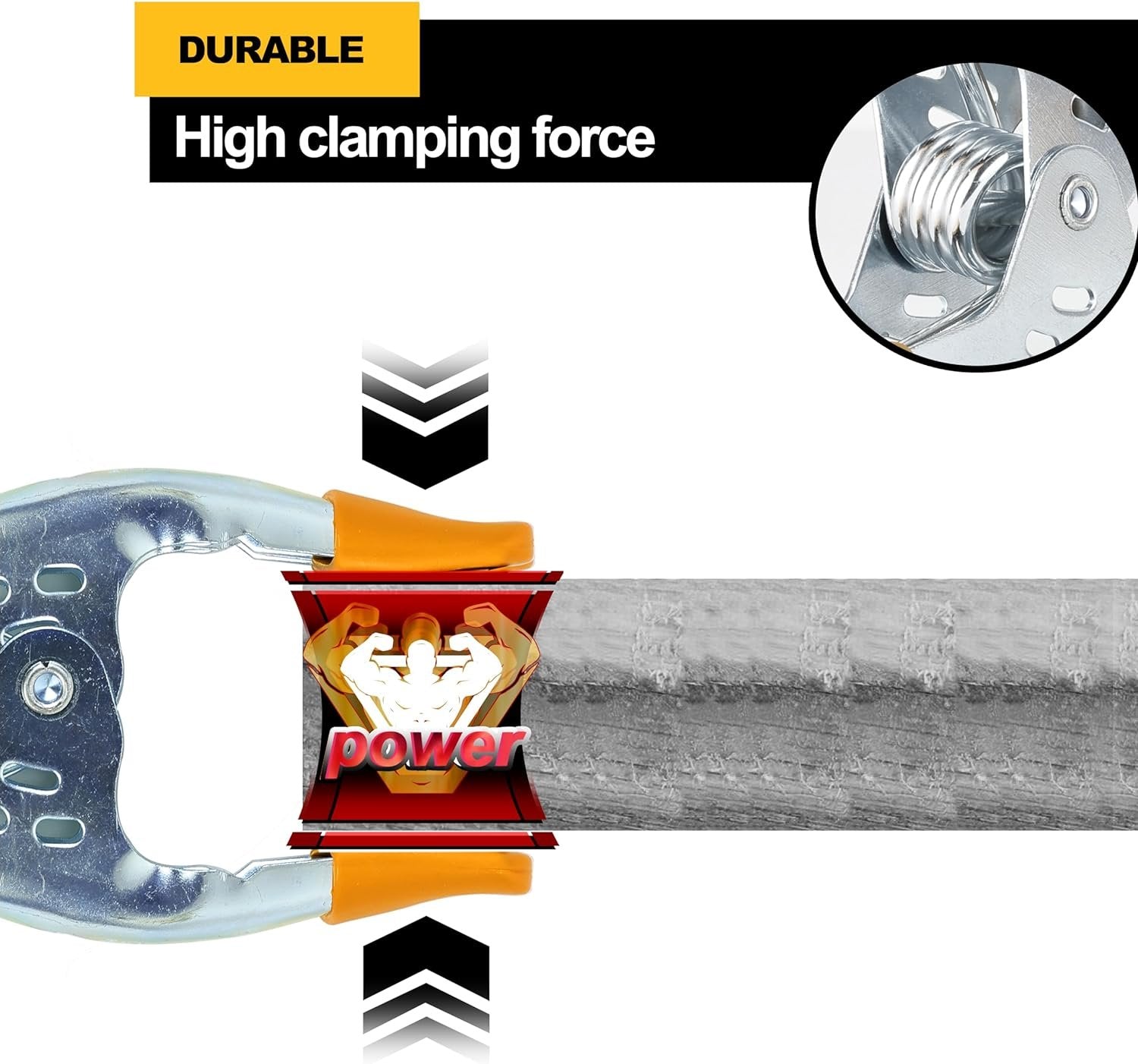 Wellmax 18PC Heavy Duty Spring Clamps Set - Large Metal Clamps for Woodworking, Photo Booth, and More - Includes 10pc 2in, 8pc 6in Clamps