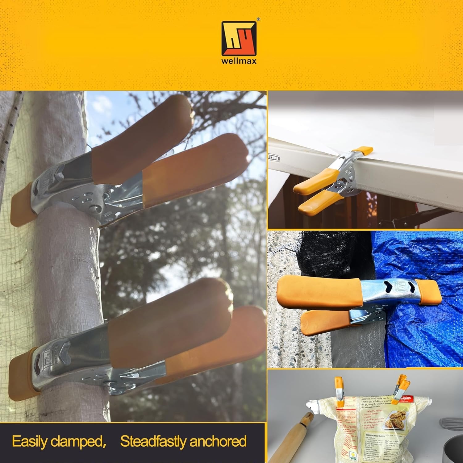 Wellmax 18PC Heavy Duty Spring Clamps Set - Large Metal Clamps for Woodworking, Photo Booth, and More - Includes 10pc 2in, 8pc 6in Clamps