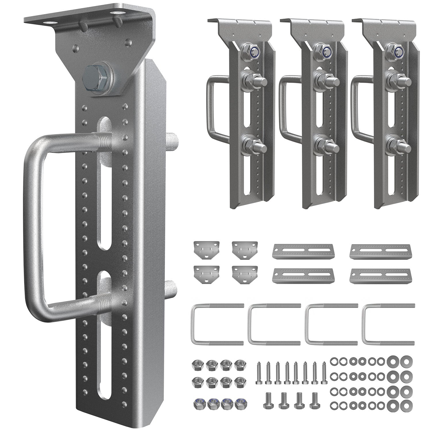 Wellmax 10" Heavy Duty Boat Trailer Bunk Brackets – Dacromet Coated Swivel Top, 4-Pack Kit