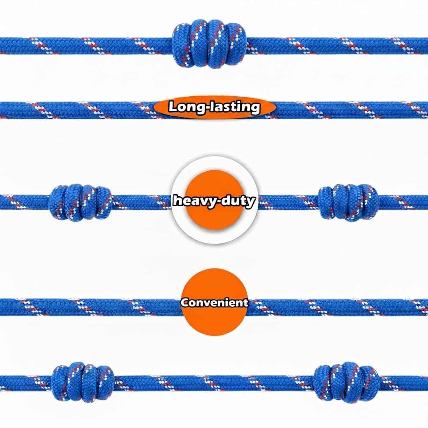 Wellmax Diamond Braid Nylon Rope – Extra Thick All Purpose Braided Flag Line Utility Line with Shock Absorption – UV Resistant, High Strength & Weather Resistant - 3/8" X 50FT