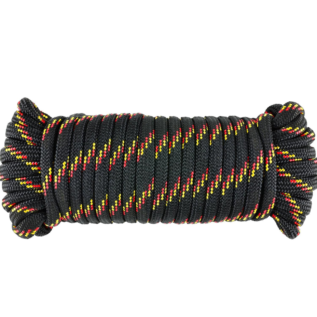 Wellmax Diamond Braid Nylon Rope – Extra Thick All Purpose Braided Flag Line Utility Line with Shock Absorption – UV Resistant, High Strength & Weather Resistant - 3/8" X 50FT
