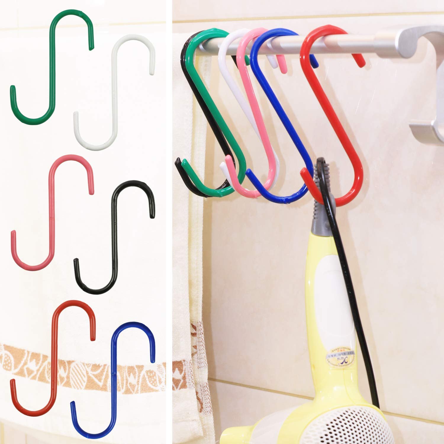Wellmax 101pc S Hooks for Hanging, Heavy Duty S Shaped Hooks, Combination Assortment Metal S Hook Set for Hanging Plants, Closet, Kitchen, Pot Rack, and pots and Pans.
