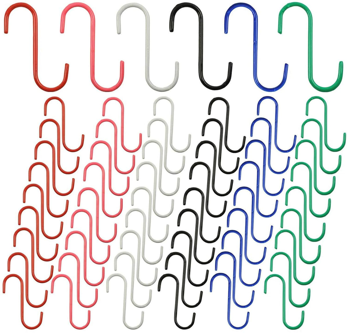Wellmax 101pc S Hooks for Hanging, Heavy Duty S Shaped Hooks, Combination Assortment Metal S Hook Set for Hanging Plants, Closet, Kitchen, Pot Rack, and pots and Pans.