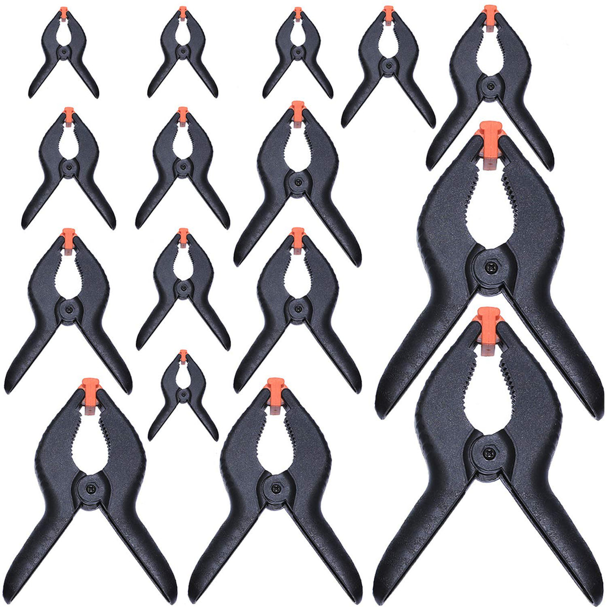 Wellmax 16 Piece Heavy Duty Nylon Spring Clamps Set, 5 Sizes Variety Pack
