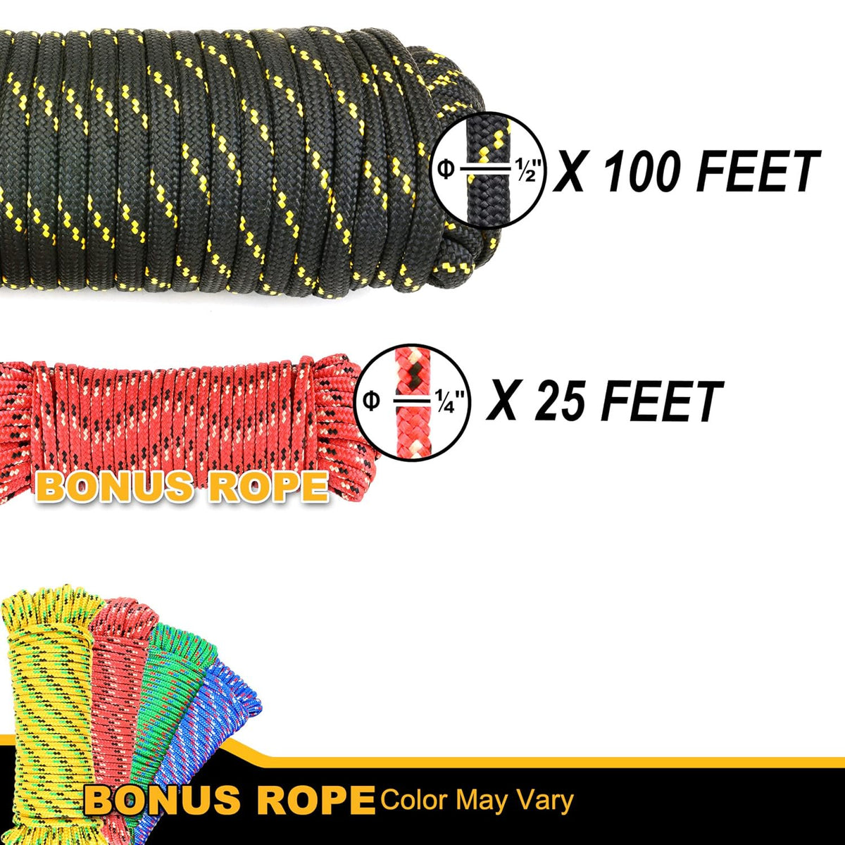 1/2" x 100FT Nylon Ropes