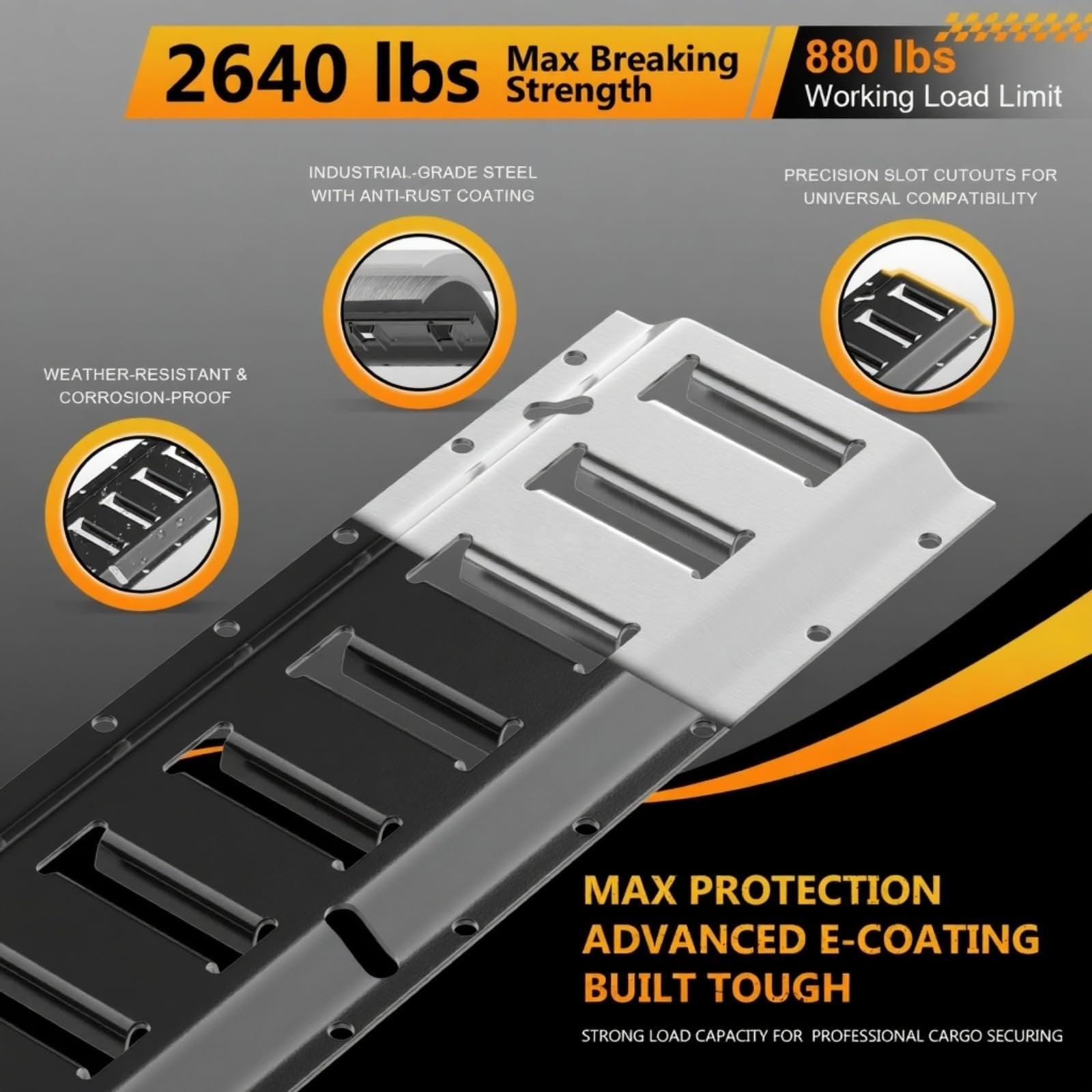 Wellmax 36PC E Track Rail Kit – Heavy Duty Rails, Ratchet Straps, O-Rings & Tie-Offs – E Track Accessories for Enclosed Trailers, Trucks, Vans & Cargo Tie Down Systems