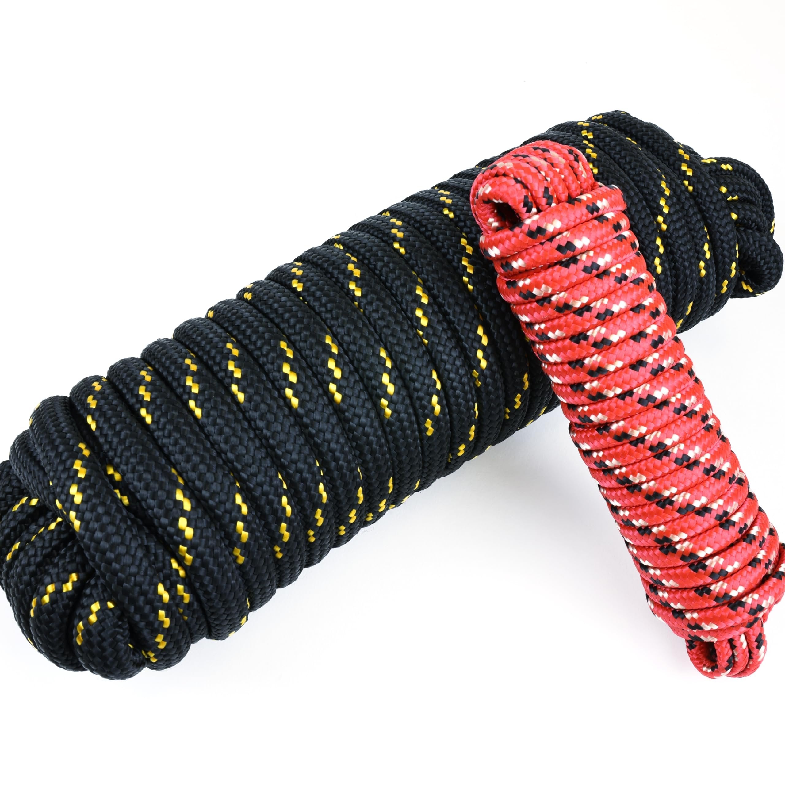 Wellmax Diamond Braid Nylon Rope, 1/2 in X 50 Foot with UV Protection and Weather Resistance, Red and White