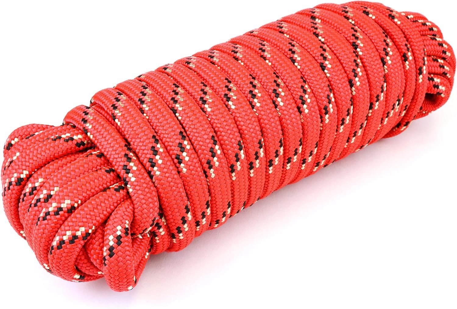 Wellmax Diamond Braid Nylon Rope – Extra Thick All Purpose Braided Flag Line Utility Line with Shock Absorption – UV Resistant, High Strength & Weather Resistant - 3/8" X 50FT