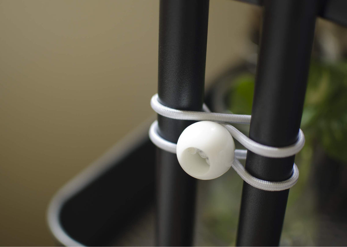 9 Inch Black 25PC 6 inch 50 Piece Heavy Duty 5mm Ball Bungee Canopy Cord By Wellmax, White Color