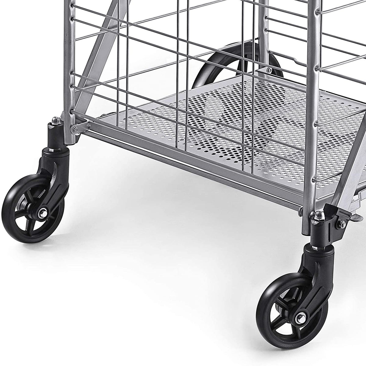 Wellmax Shopping Cart with Wheels Metal Grocery Cart with Wheels Sho