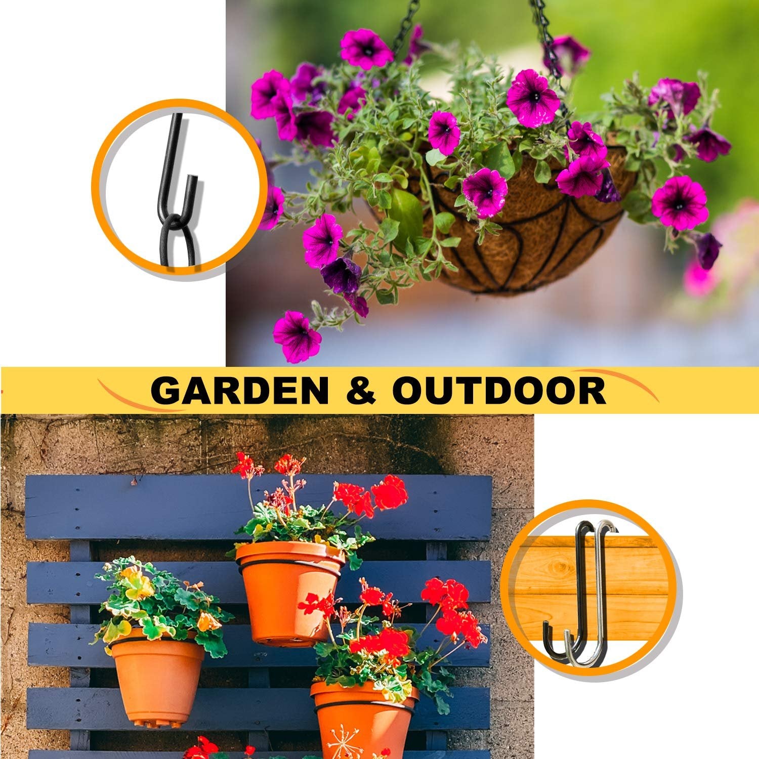 metal s hooks for hanging plants Wellmax 101pc S Hooks for Hanging, Heavy Duty S Shaped Hooks, Combinat