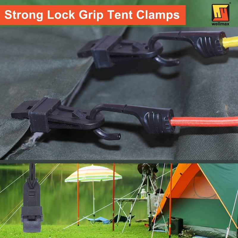 Wellmax Heavy Duty Tarp Clips 12 Pieces, Multi-Purpose Awning Clamps Set with Strong Lock Grip for Holding Up Tarp, Canopy, Sun Shade, Car Cover, Boat Cover and Pool Cover