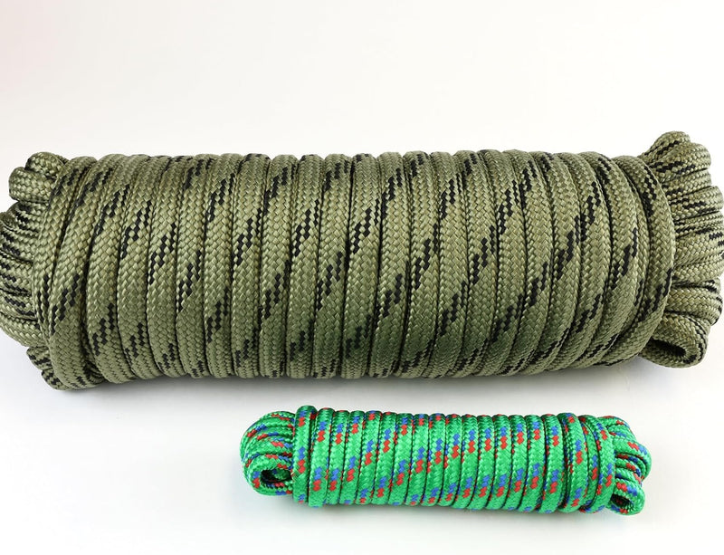 Wellmax Diamond Braid Nylon Rope, 1/2 in X 100 Foot with UV Protection and Weather Resistance, Camo